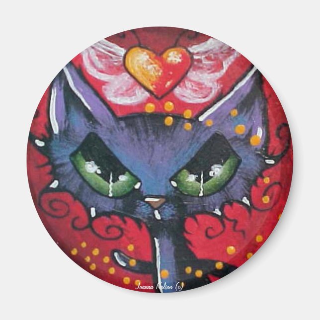 Aimant de chat cardiaque (Devant)