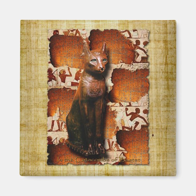 Aimant de chat de Bastet égyptien "AMOUREUX DES CH (Devant)