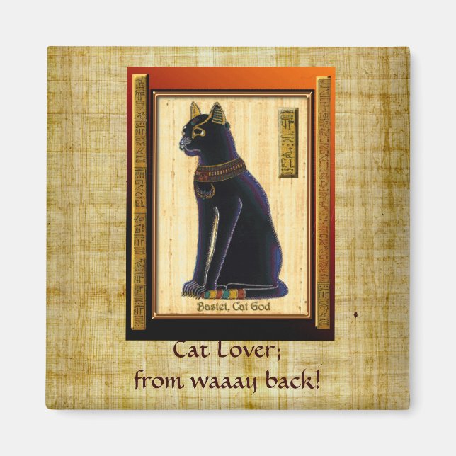 Aimant de chat de Bastet égyptien "AMOUREUX DES CH (Devant)