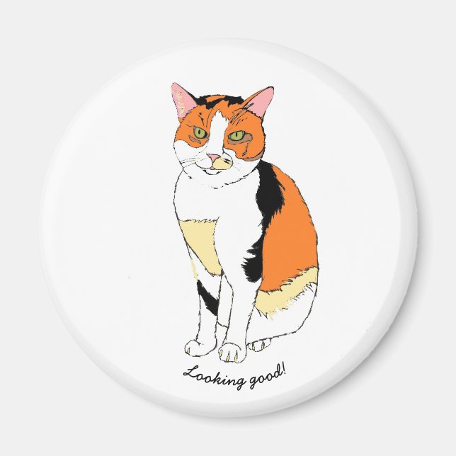 Aimant de chat élégant (Devant)