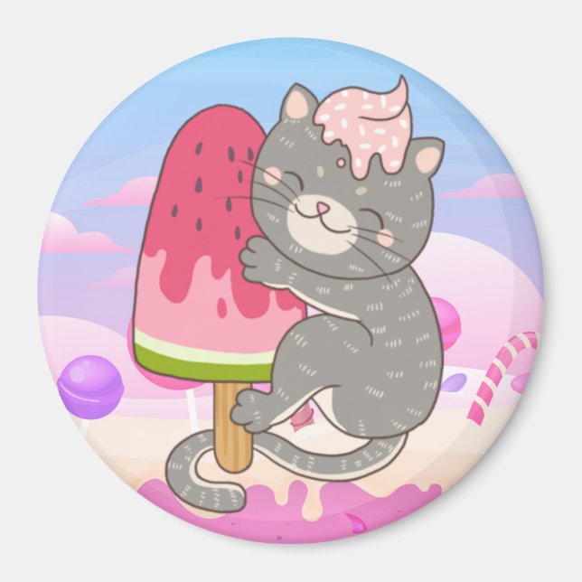 Aimant de chat mignon (Devant)