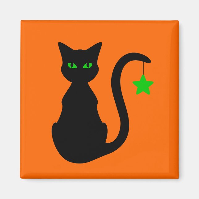 Aimant de chat noir (Devant)