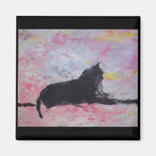 Aimant de chat noir
