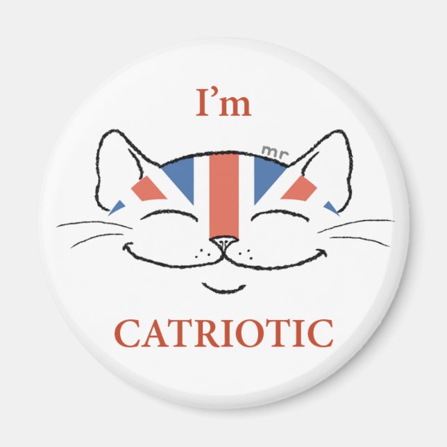 Aimant de chat patriotique (Devant)
