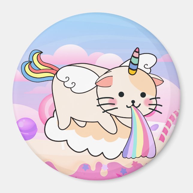 Aimant de chat Unicorne (Devant)