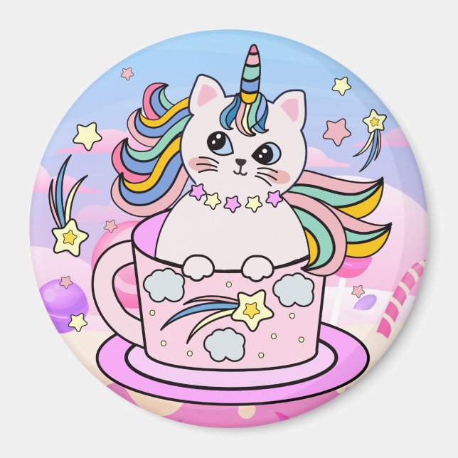 Aimant de chat Unicorne (Devant)
