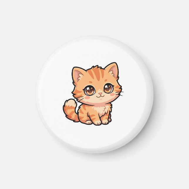 Aimant de chaton roux mignon (Devant)