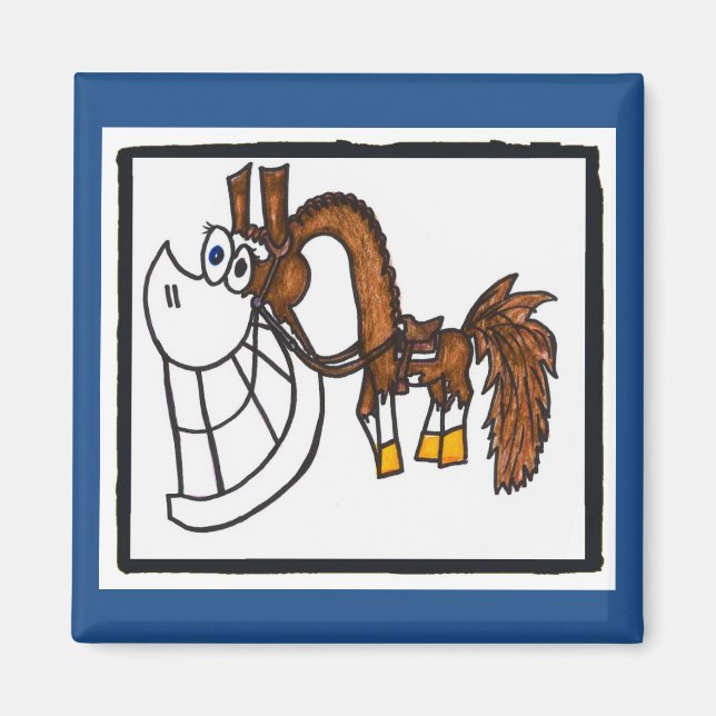 Aimant de cheval de peinture de l'Ouest du dessin (Devant)