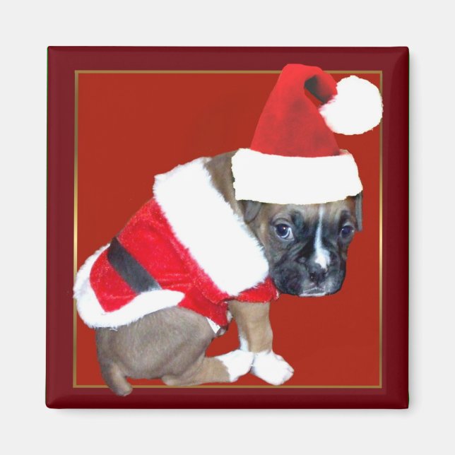 Aimant de chiot de Noël (Devant)