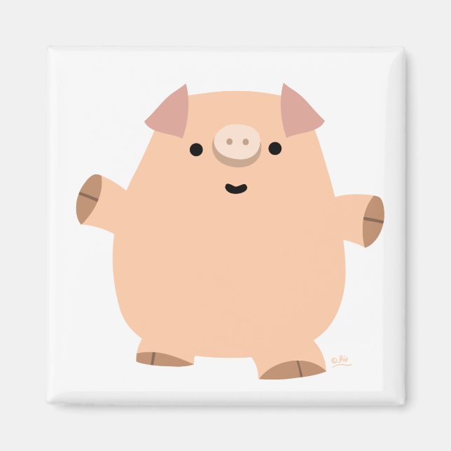 Aimant de cochon de dessin amusant (Devant)
