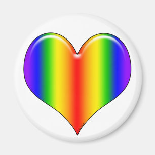 Aimant de coeur d'arc-en-ciel