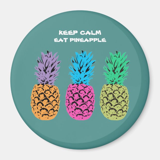 Aimant de conception d'ananas illustré (Devant)
