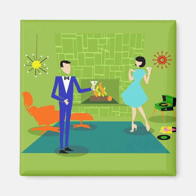Aimant de couple moderne du milieu du siècle (Devant)
