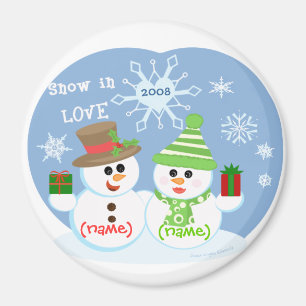 Aimant de couples de neige de ChristmasCustom