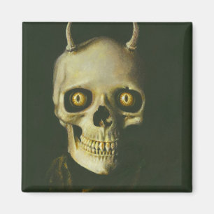 Aimant de crâne de diable gothique