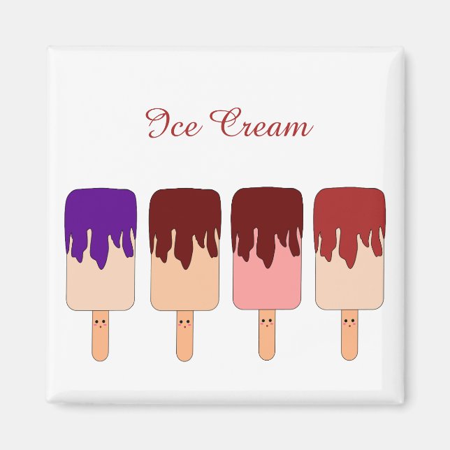 Aimant de crème glacée Kawaii (Devant)