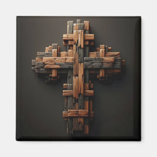 Aimant de croix de bois