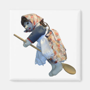 Aimant de cuillère d'équitation de sorcière de