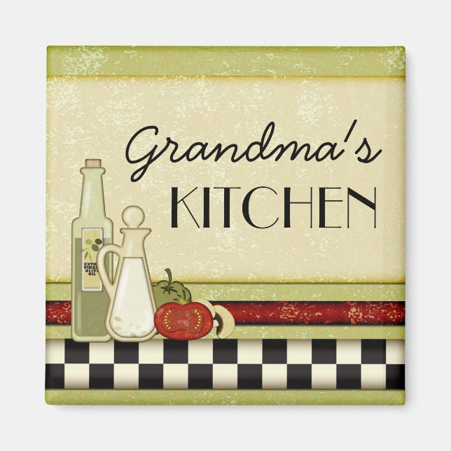 Aimant de cuisine rustique personnalisable (Devant)