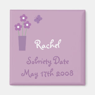 Aimant de date lilas Sobriety