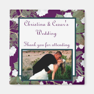 Aimant de déclaration 2"x2" Paon/ Branche de fleur