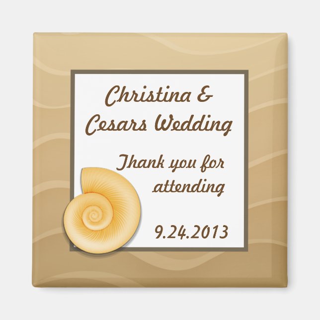 Aimant de déclaration de 2 po x 2 po Coquillages s (Devant)