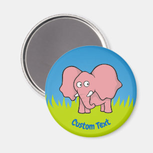 Aimant de dessin animé éléphant rose