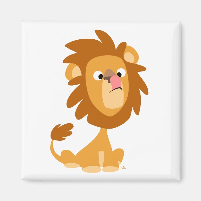 Aimant de dessin animé Lion ! (Devant)