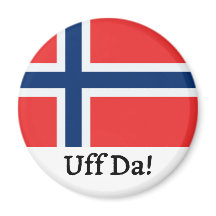 Aimant de drapeau norvégien Uff Da