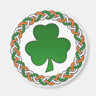 Aimant de fête de shamrock irlandais celtique