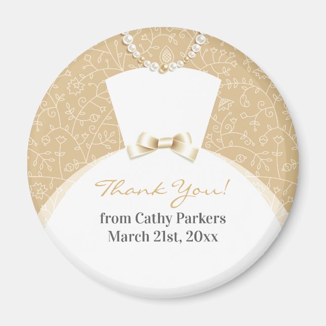 Aimant de Fête des mariées Merci (Devant)