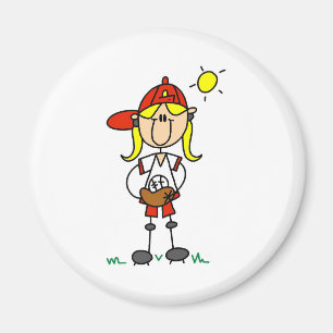 Aimant de fille du base-ball