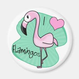 Aimant de Flamant rose Kawaii