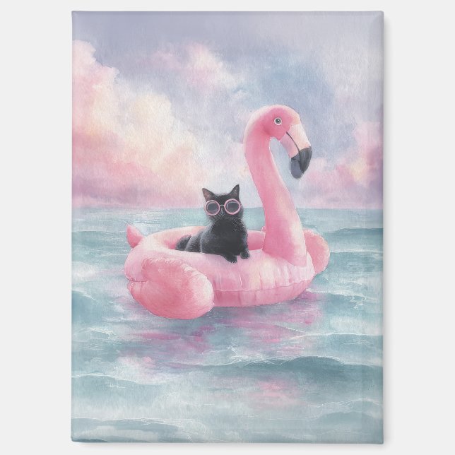 Aimant de flottaison en Flamant rose noir Whimsica (Recto)