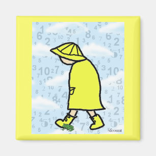 Aimant de garçon de jour pluvieux