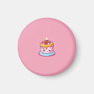 Aimant de gâteau kawaii rose