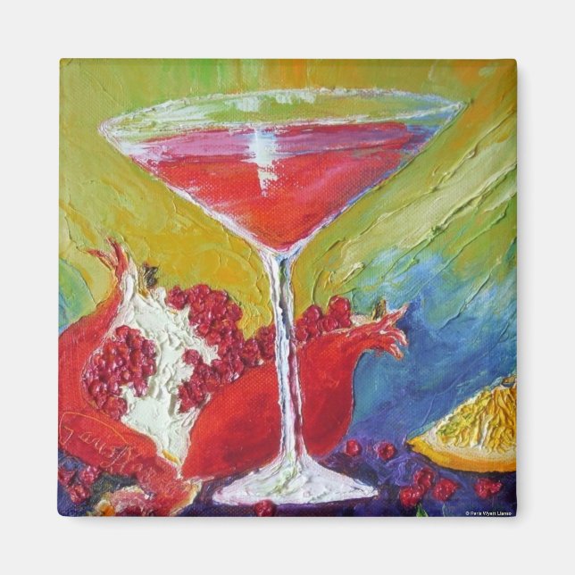 Aimant de grenade rouge et cosmo (Devant)