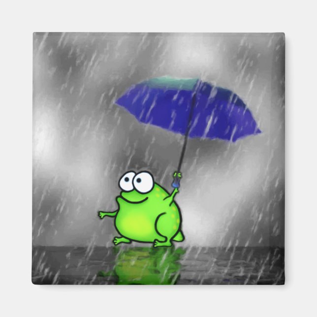 Aimant de grenouille de jour pluvieux (Devant)