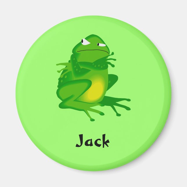 aimant de grenouille verte grincheuse (Devant)