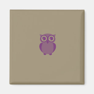 Aimant de hibou mauve