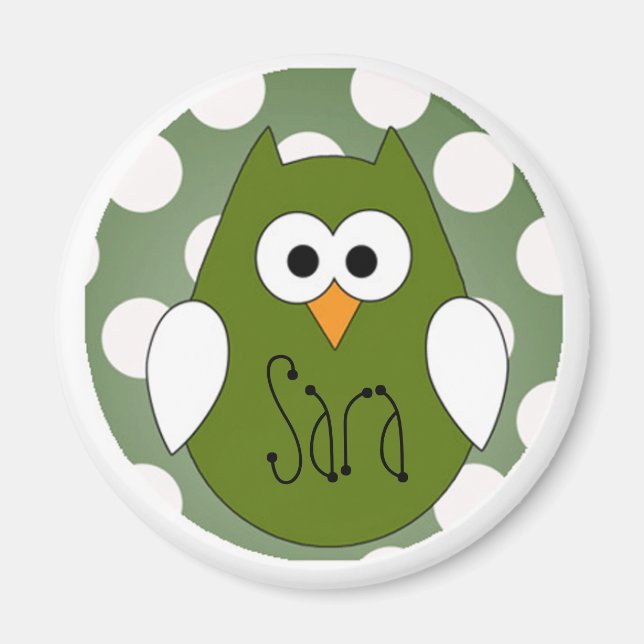 Aimant de hibou vert (Devant)