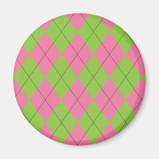 Aimant de Jacquard rose et vert (Devant)