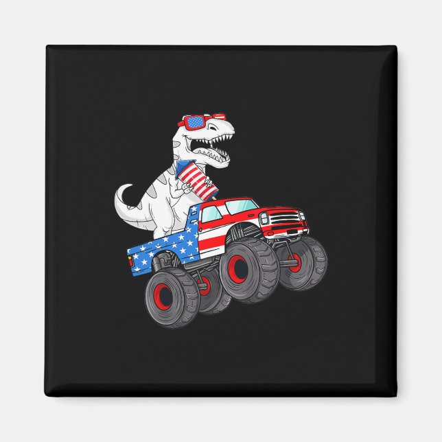 Aimant De Juillet T Rex Dino Trex Dinosaur Monster Truck  (Devant)