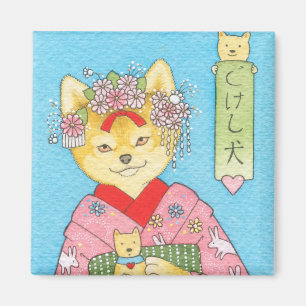 Aimant de Kokeshi Inu