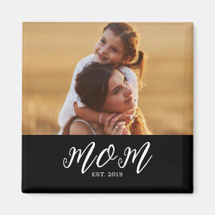 Aimant de la fête des mères avec photo de maman ét