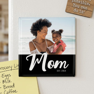 Aimant de la fête des mères avec photo de maman ét