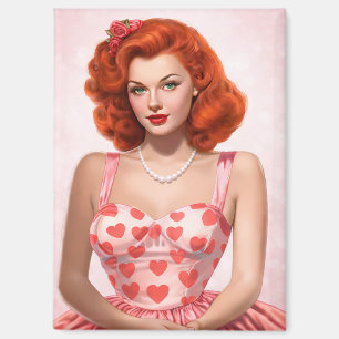 Aimant de la Saint-Valentin de style vintage 1950