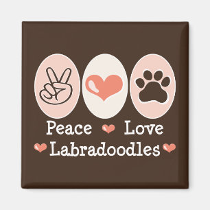 Aimant de Labradoodles d'amour de paix