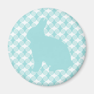 Aimant de lapin de Pâques, bleu clair