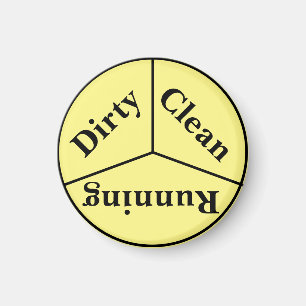 Aimant de lave-vaisselle - propre, sale,